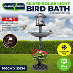 Garden Greens 1M Bird Bath Solar Power With Feeding Station and Lights - Pet And Farm 