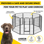 Pet Basic 8 Panel Pet Playpen Exercise Enclosure Cage Puppy Dog 80cm x 100cm - Pet And Farm 